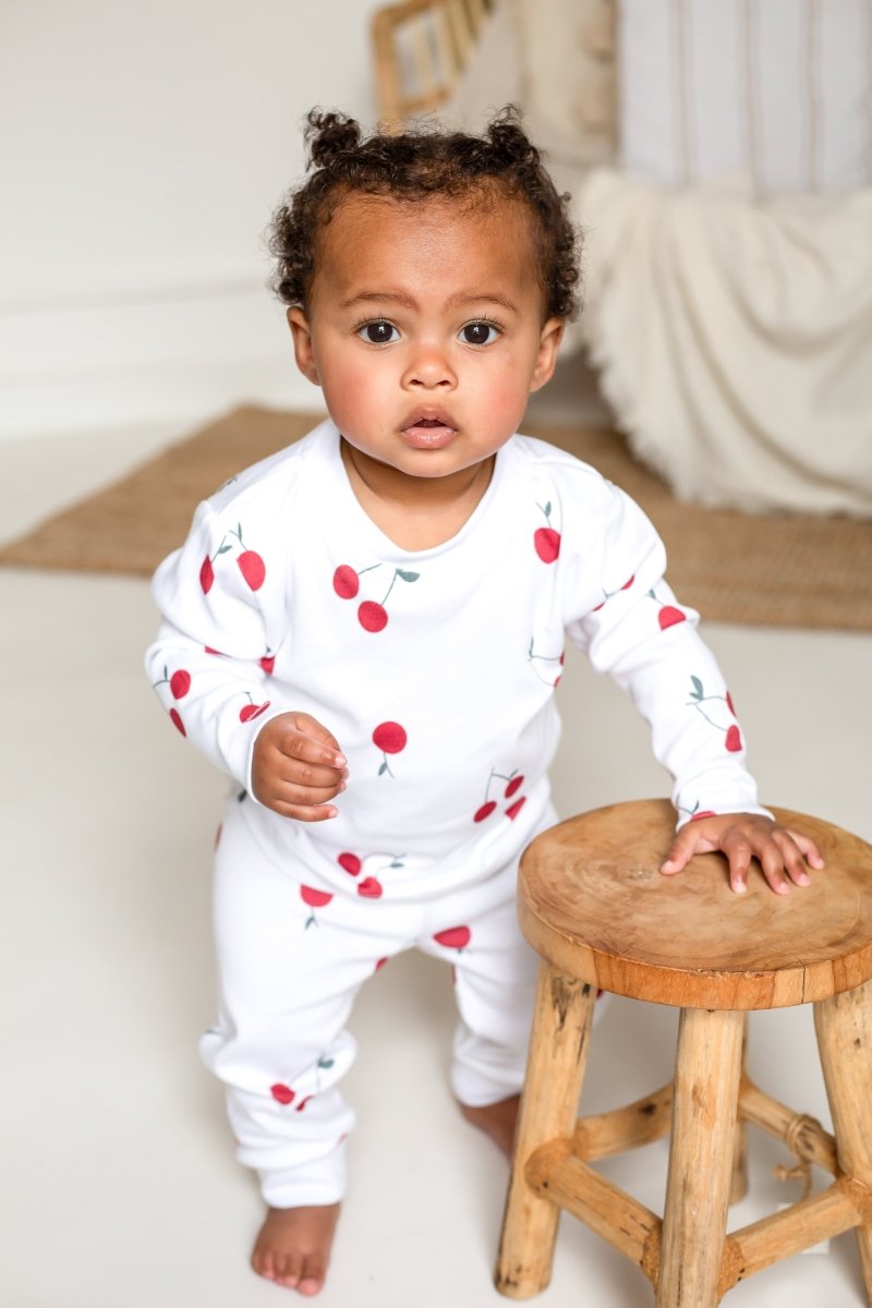 Cherry Bamboo &amp; Organic Cotton Two-Piece Set Long Sleeve Pyjamas