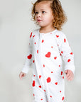 Love Heart Bamboo & Organic Cotton Zip Sleepsuit One Piece