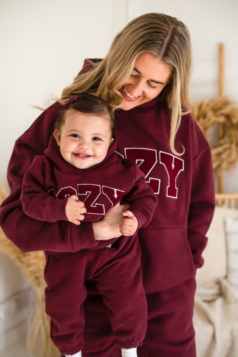 COZY Mini Tracksuit Burghundy Set