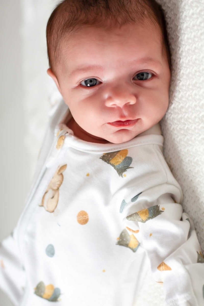 Cozy Easter Bunny Bamboo &amp; Organic Cotton Zip Sleepsuit One Piece