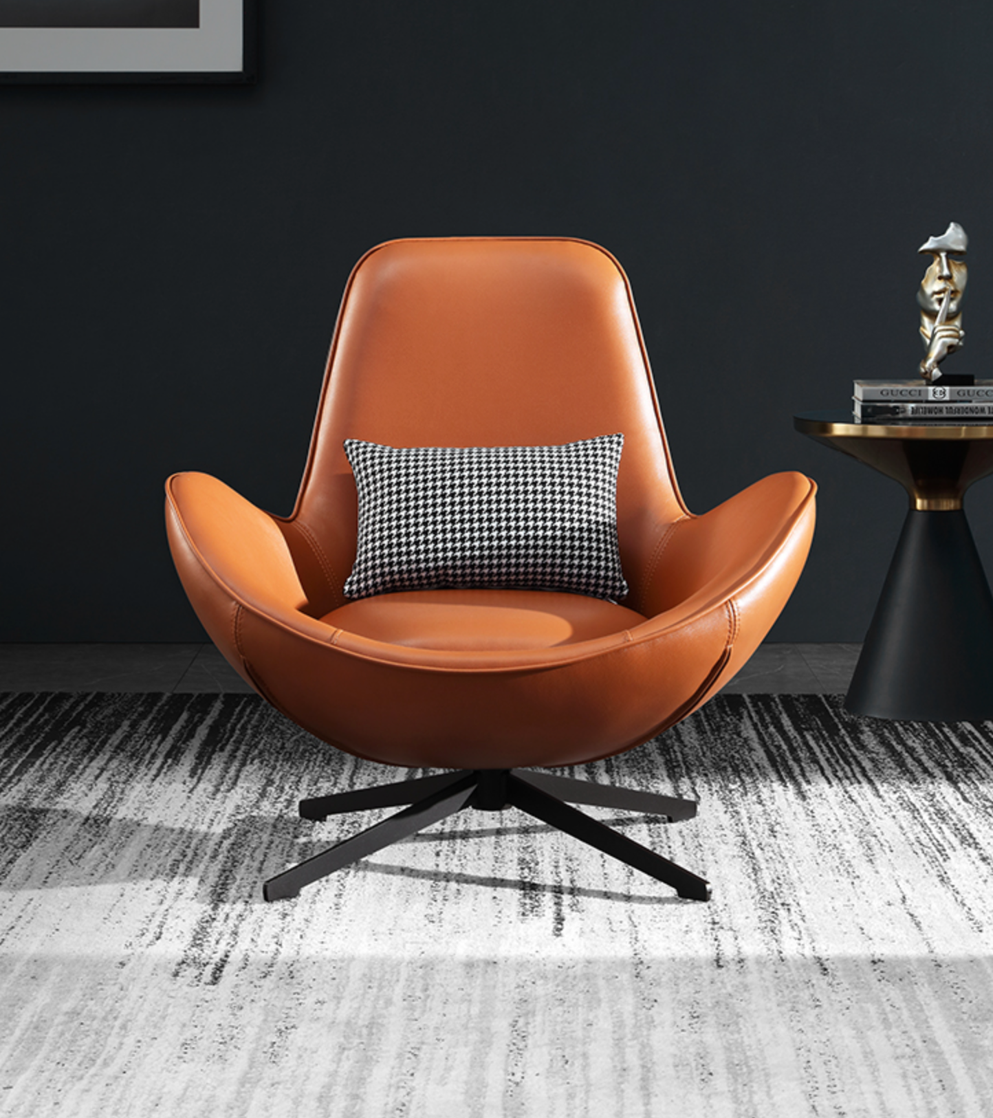 Snail Brown Chair, Leather