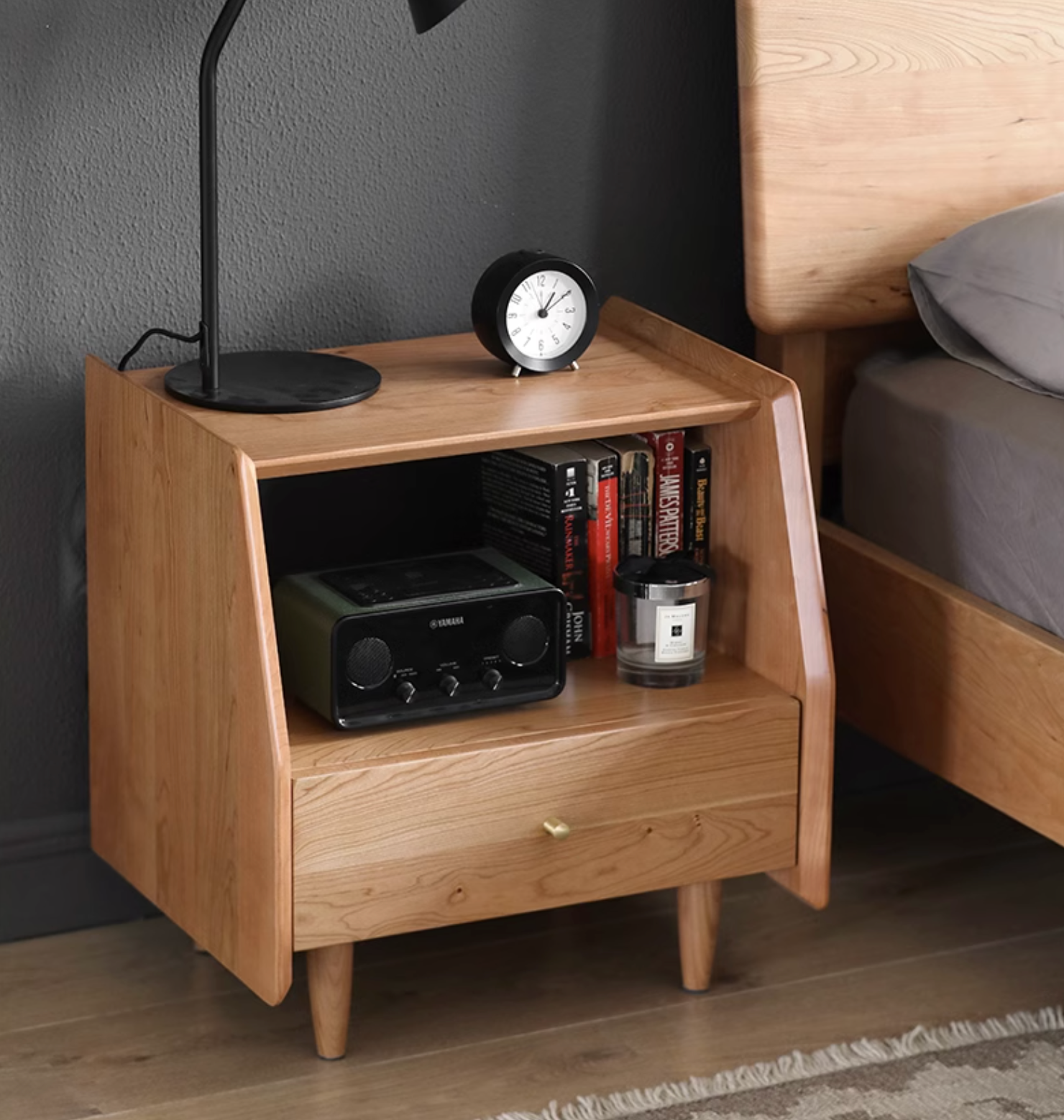 Devin Bedside Table, Solid Wood