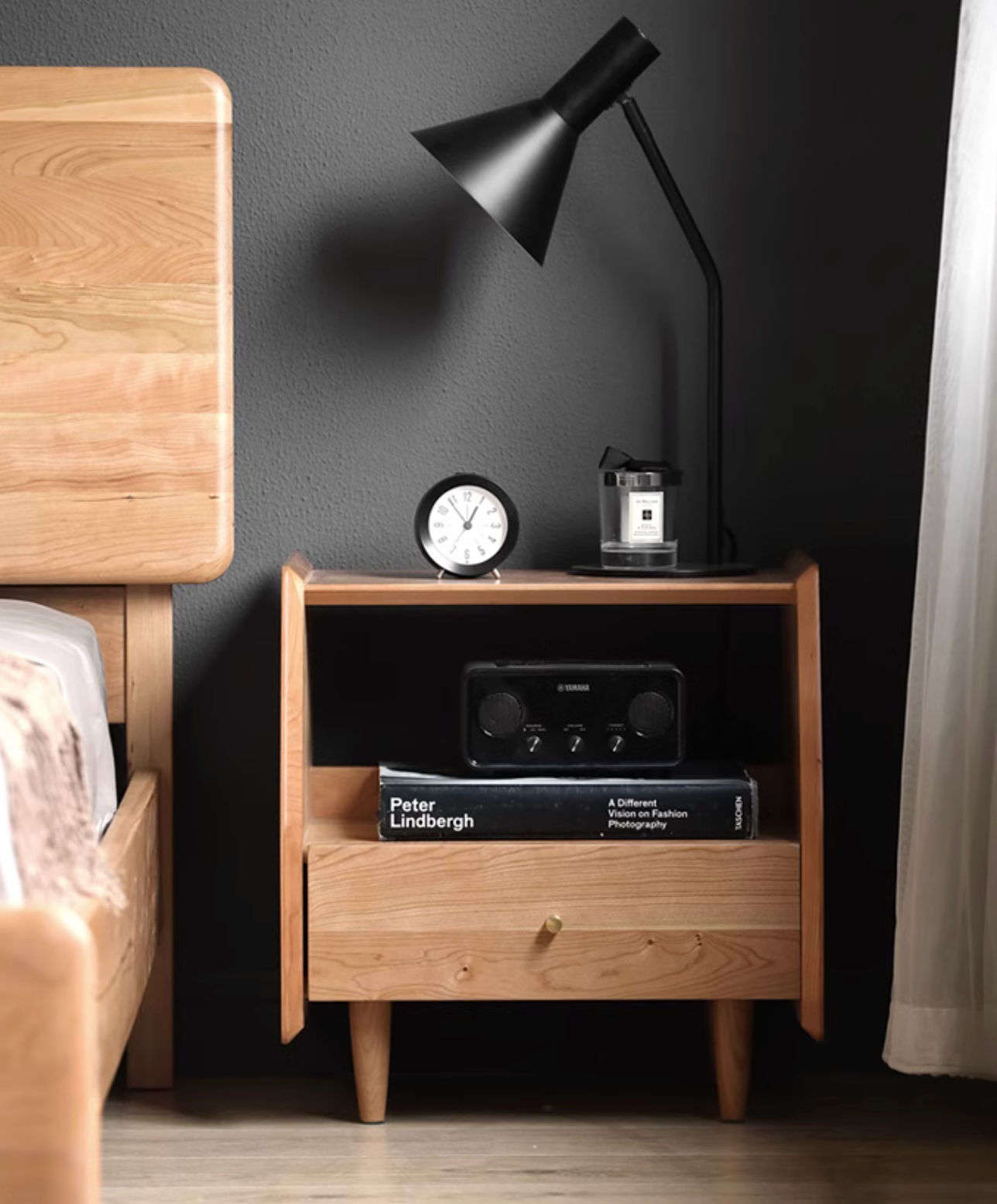 Devin Bedside Table, Solid Wood