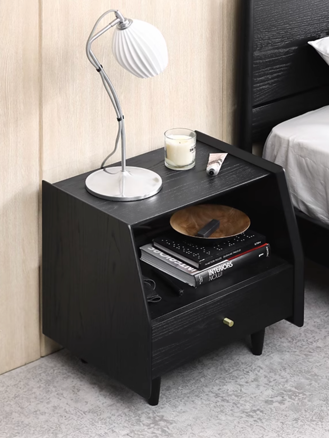 Devin Bedside Table, Solid Wood
