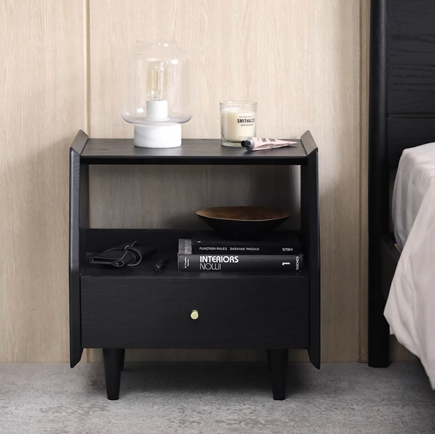 Devin Bedside Table, Solid Wood