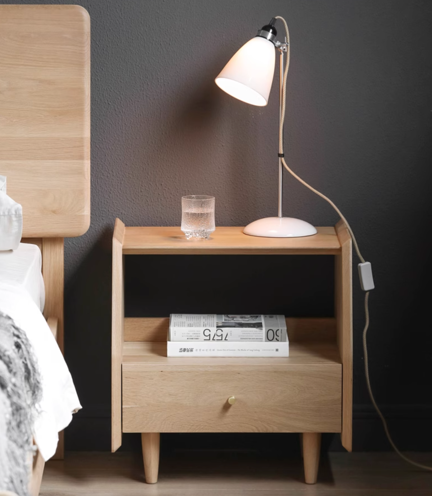 Devin Bedside Table, Solid Wood