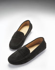 Women's Penny Driving Loafers, black suede