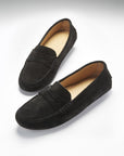 Women's Penny Driving Loafers, black suede