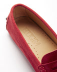 Women's Penny Driving Loafers, red suede