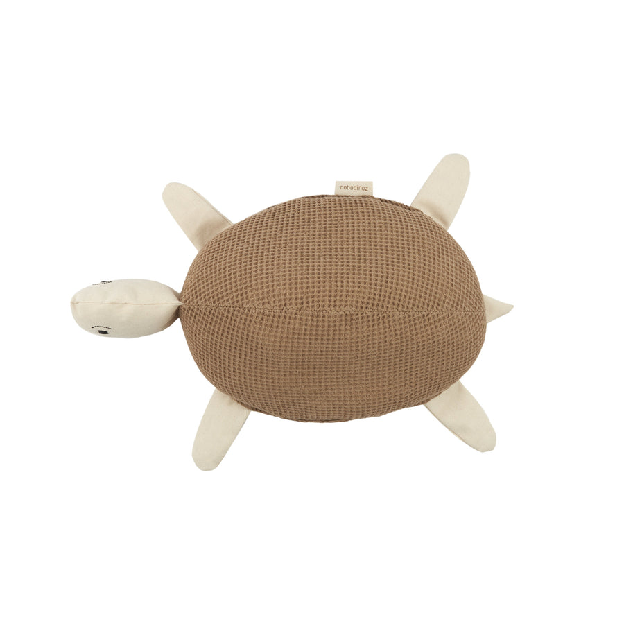 Luxury Wabi-Sabi turtle cushion, handcrafted in Spain, whimsical nursery decor, best-selling unique kids pillow by Ella James at brixbailey.com