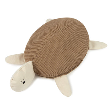 Luxury Wabi-Sabi turtle cushion, handcrafted in Spain, premium whimsical nursery decor, best-selling unique kids room accessory by Ella James at brixbailey.com