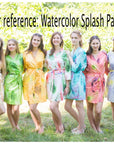 Blue Mademoiselle Style Caftan in Watercolor Splash Pattern