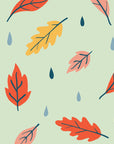Breeze Illustrated Leaf Pattern Wallpaper for Kids
