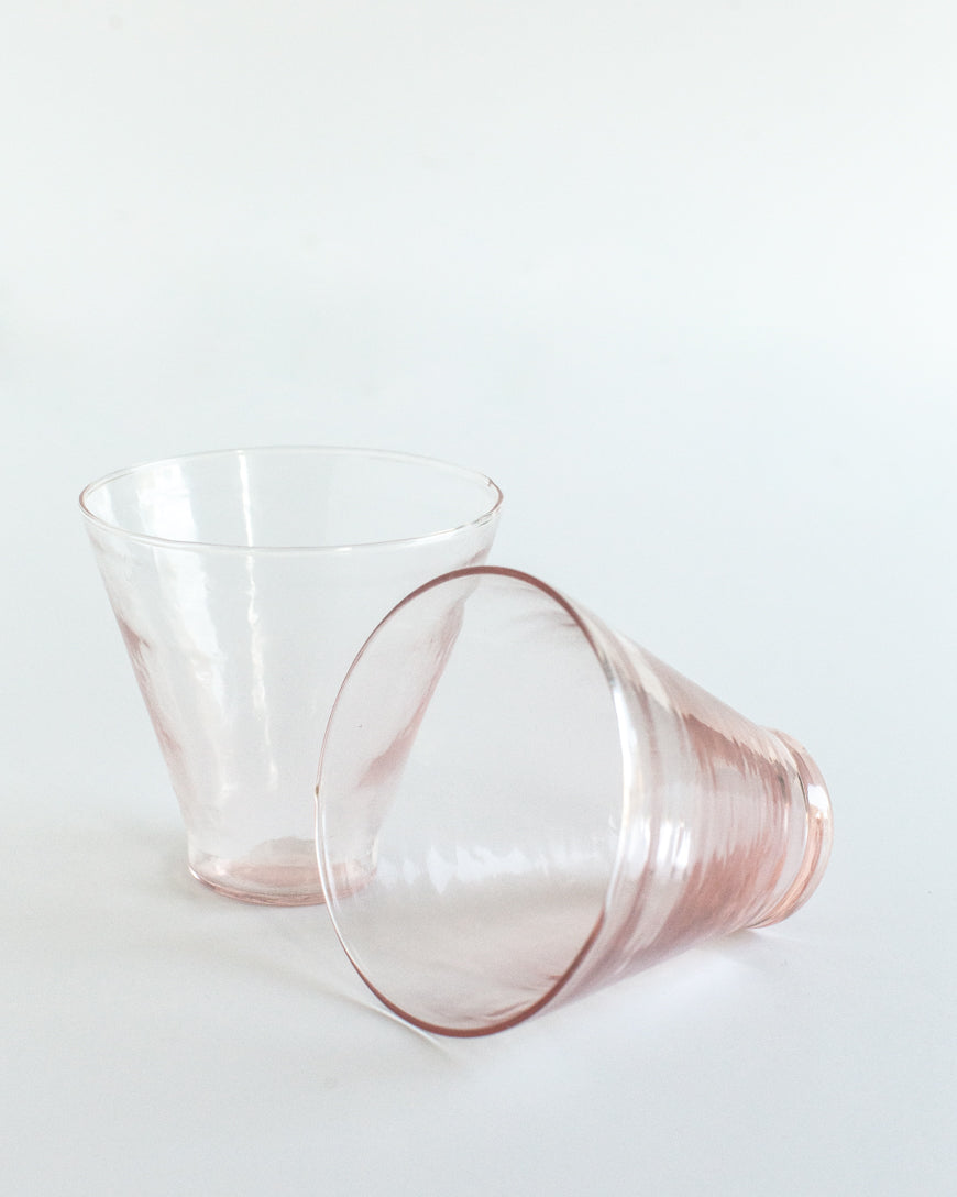 Handblown Hammered Funneled Glasses | Set of 2-3