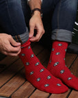 Red Football Bamboo Socks