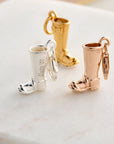 Welly Boot Personalised Silver Charm