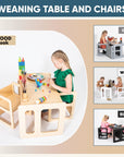 Montessori Weaning Table and Chair Set with Two Chairs