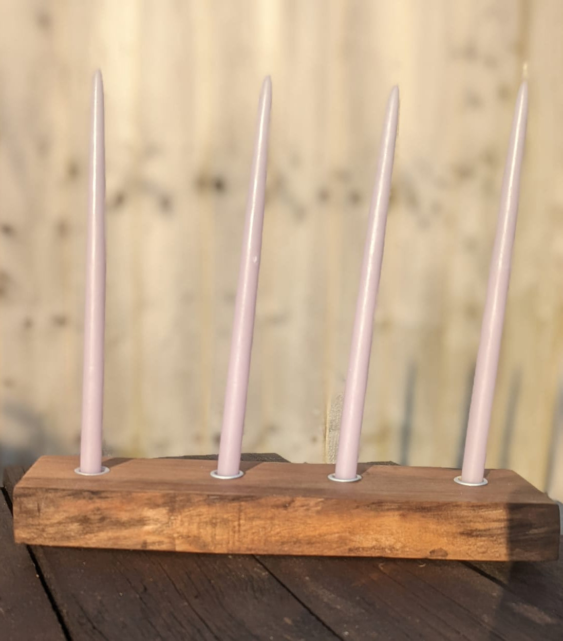 Walnut Four Candle holder