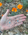 Blue Ridge Turquoise - Peace Sign Hoop Earrings