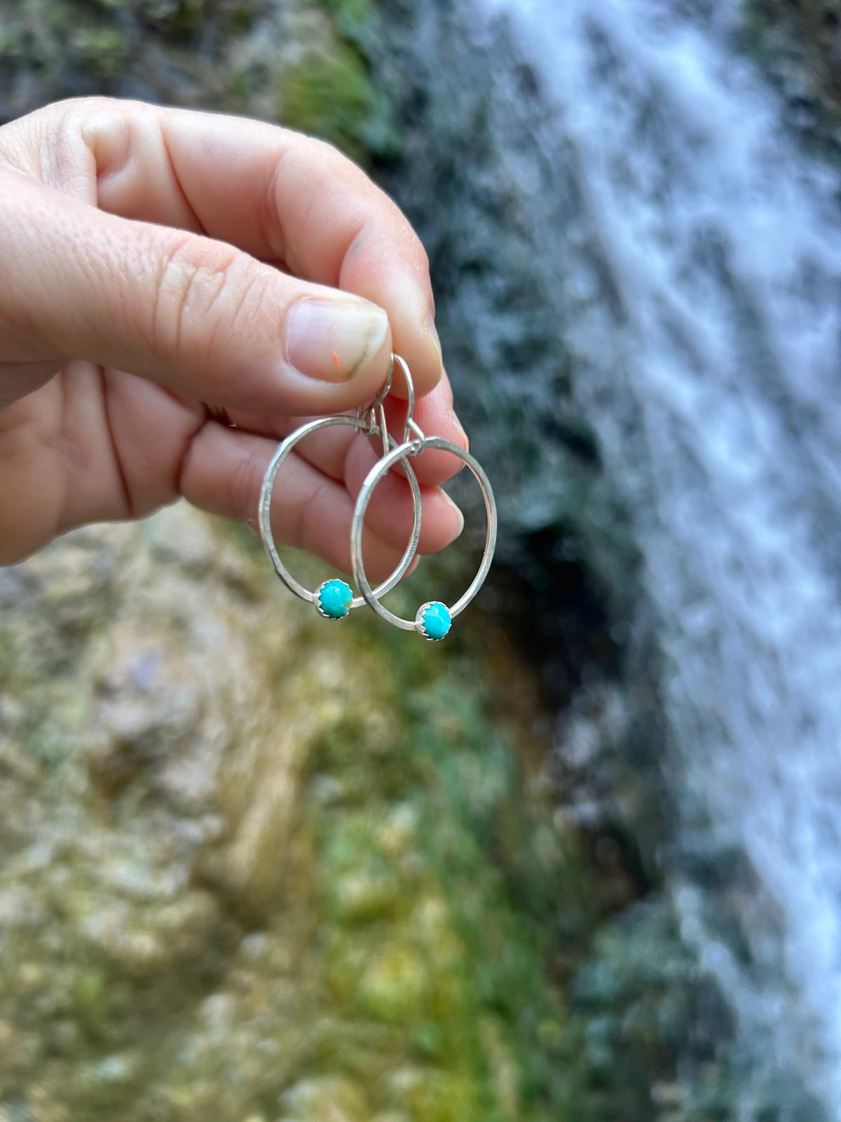 Small Solstice Hoops – Blue Ridge Turquoise