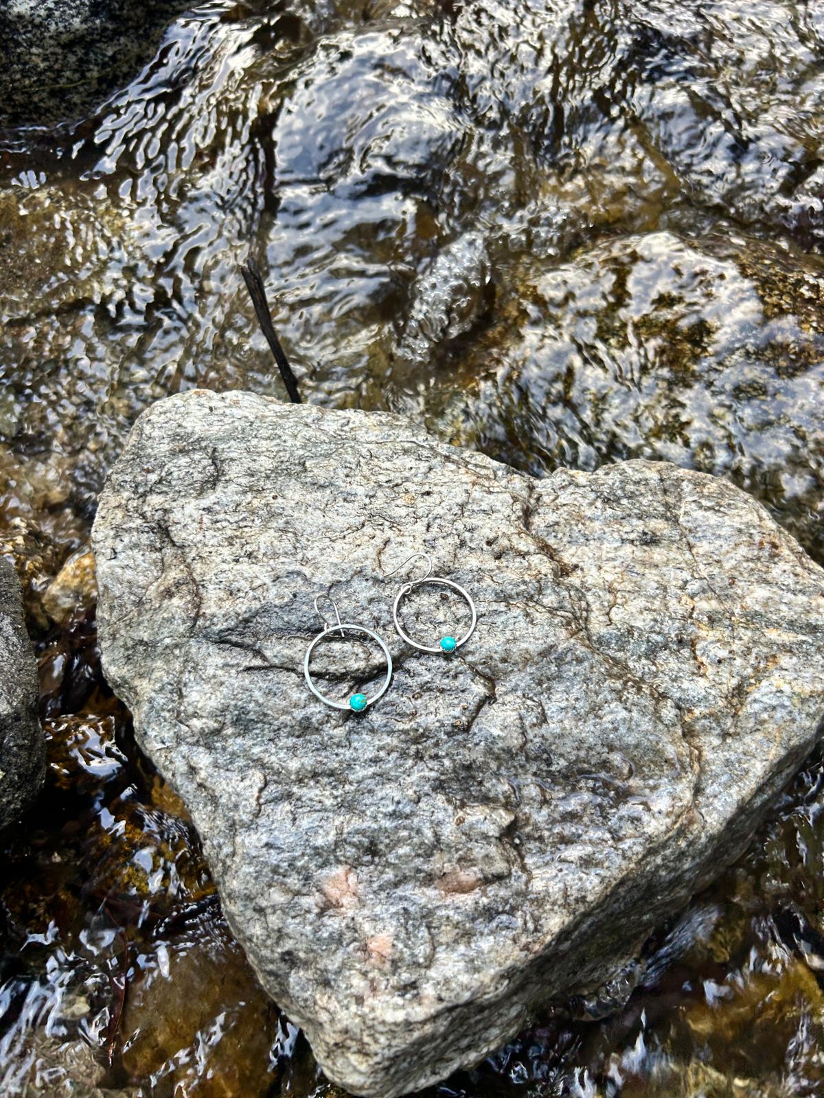 Small Solstice Hoops – Blue Ridge Turquoise