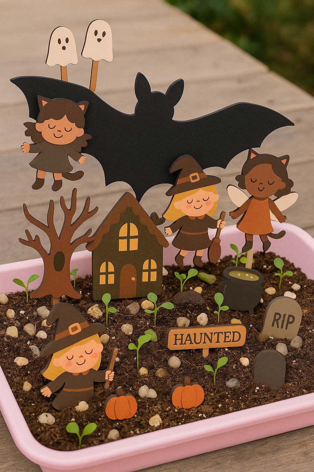 Halloween Fairy Garden Refill ( Fairies, soil &amp; seeds)
