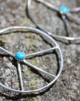 Blue Ridge Turquoise - Peace Sign Hoop Earrings