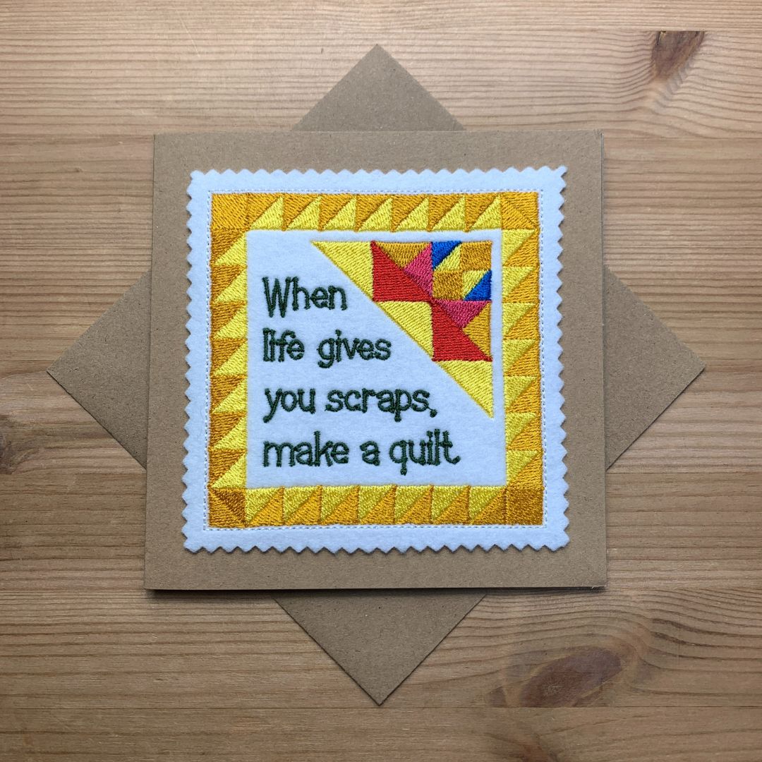 When life gives you scraps make a quilt card