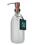 White Glass Soap Dispenser with Stainless Steel Pump
