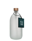 White Glass Bottle with Stainless Steel Cap