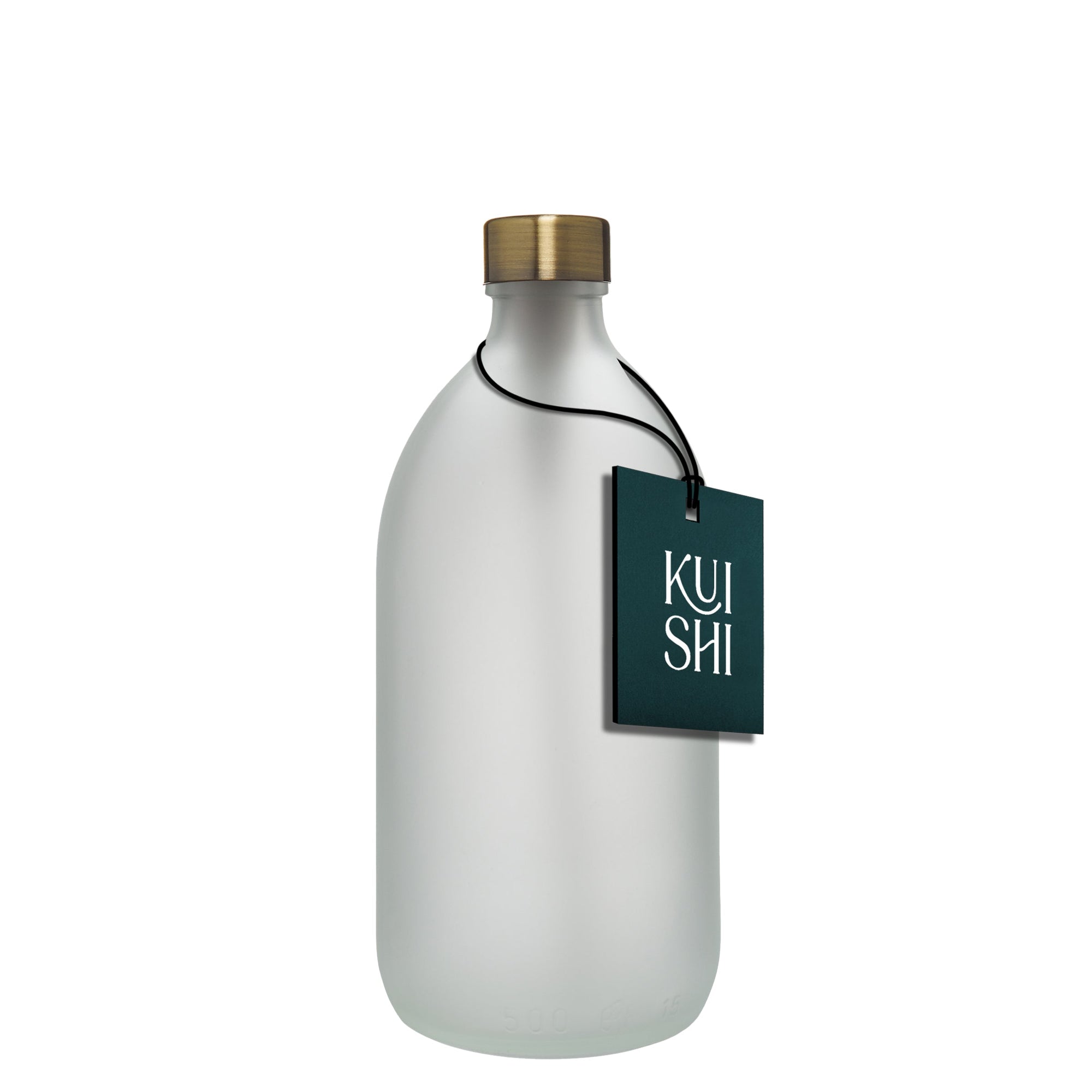 White Glass Bottle with Stainless Steel Cap