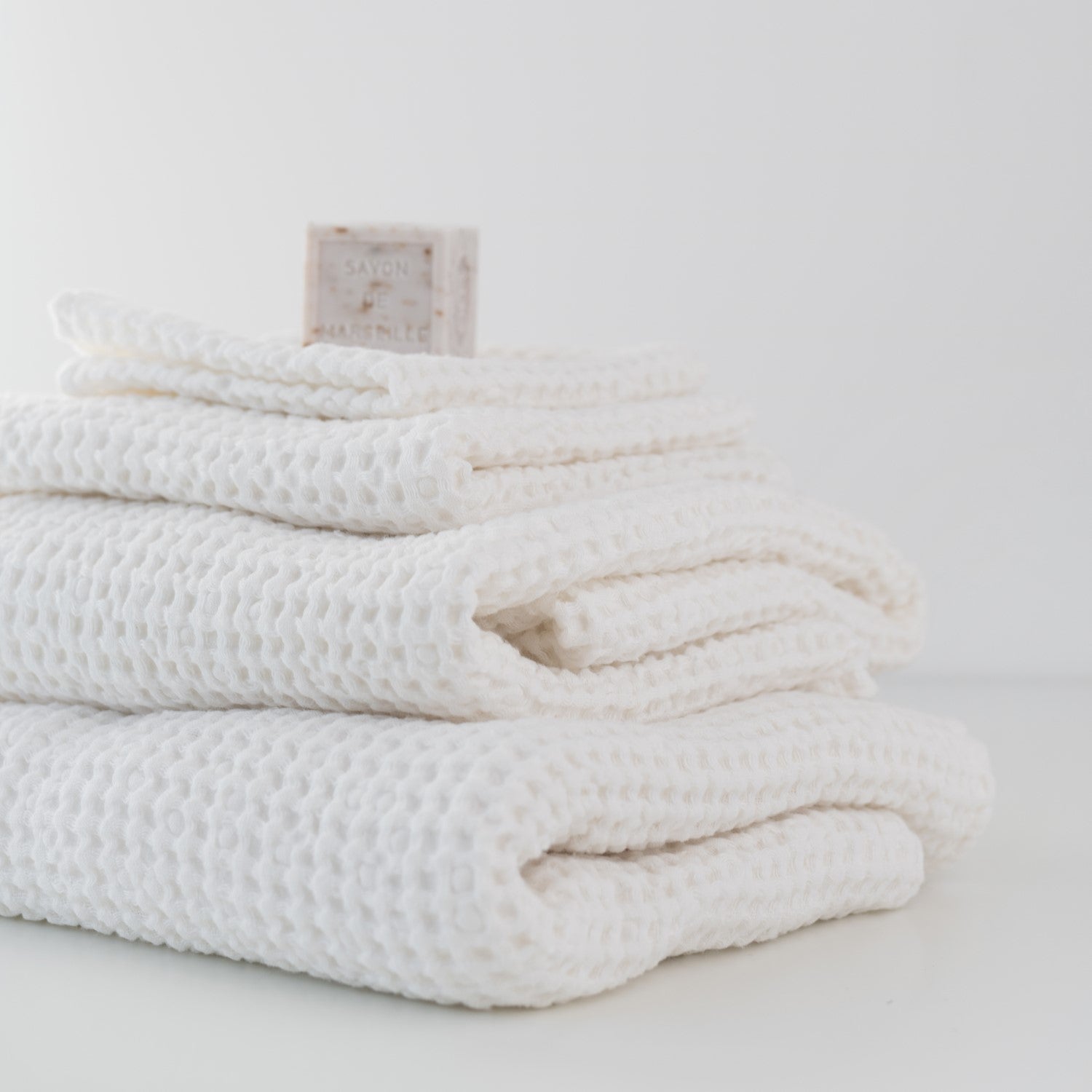 Honeycomb Waffle Towel White