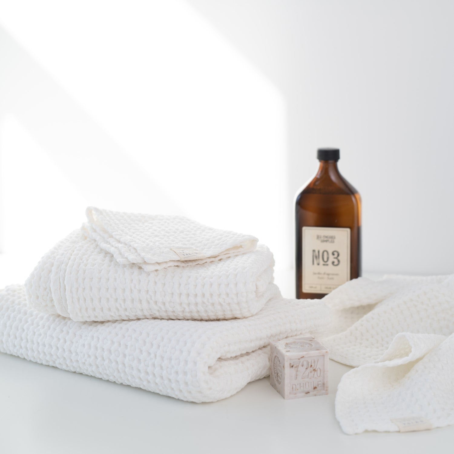 Honeycomb Waffle Towel White