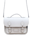 Leather Midi Satchel - White