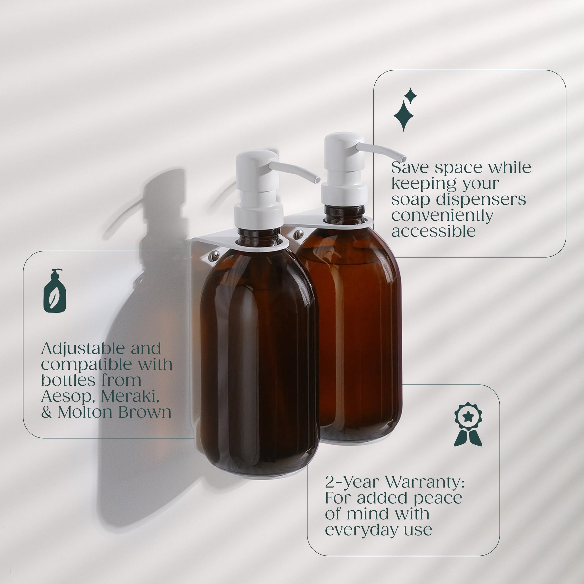 White Double Bottle Holder