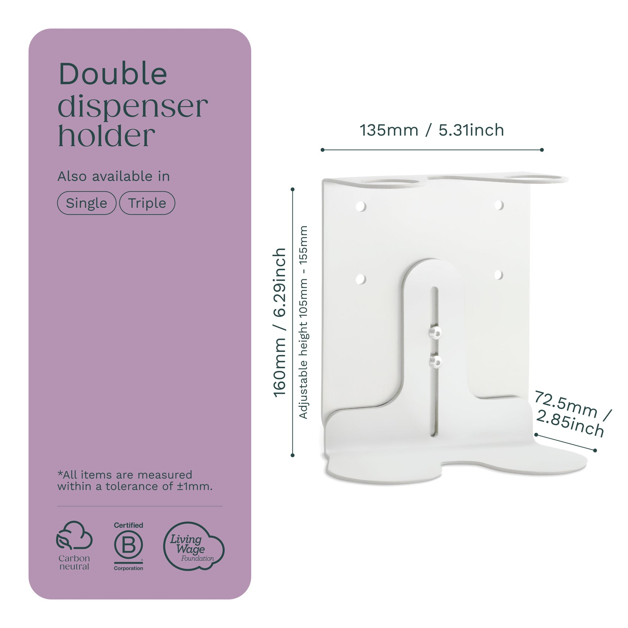 White Double Bottle Holder