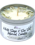 White Sage & Sea Salt Crystal Infused Scented Candle - The Incense Collection