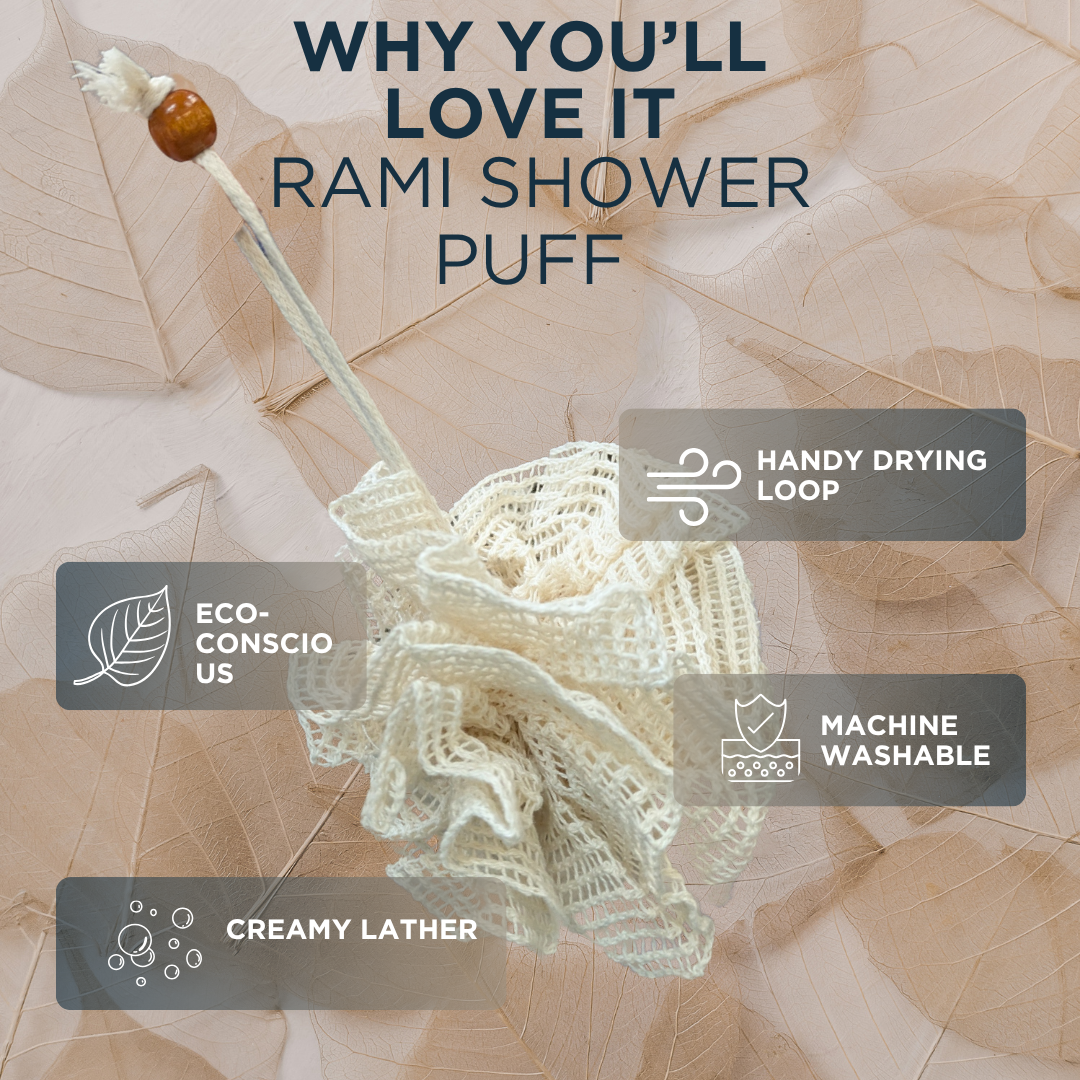 Rami Shower Puff – Exfoliating, Reusable &amp; Eco-Friendly