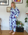 Organic Cotton Pyjama Shirt in Blue Things