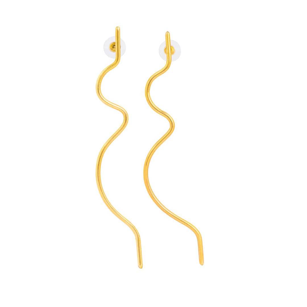 Wimbi Recycled Brass Statement Earrings-1