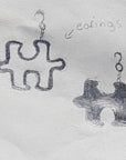 Jigsaw Recycled Skateboard Earrings