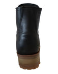 Women 6" Logger, Black Leather Boots-2