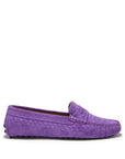 Women's Penny Driving Loafers, purple embossed suede