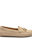 Women's Tasselled Driving Loafers, taupe suede