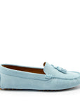 Women's Tasselled Driving Loafers, sky blue suede