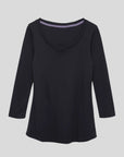 3/4 Sleeve Scoop Neck Cotton Modal T-Shirt