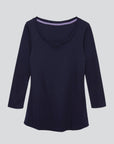 3/4 Sleeve Scoop Neck Cotton Modal T-Shirt