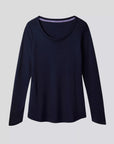 Long Sleeve Cotton Modal Scoop Neck T-Shirt