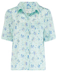 Poppy Glacier Butterfly Silk Blouse