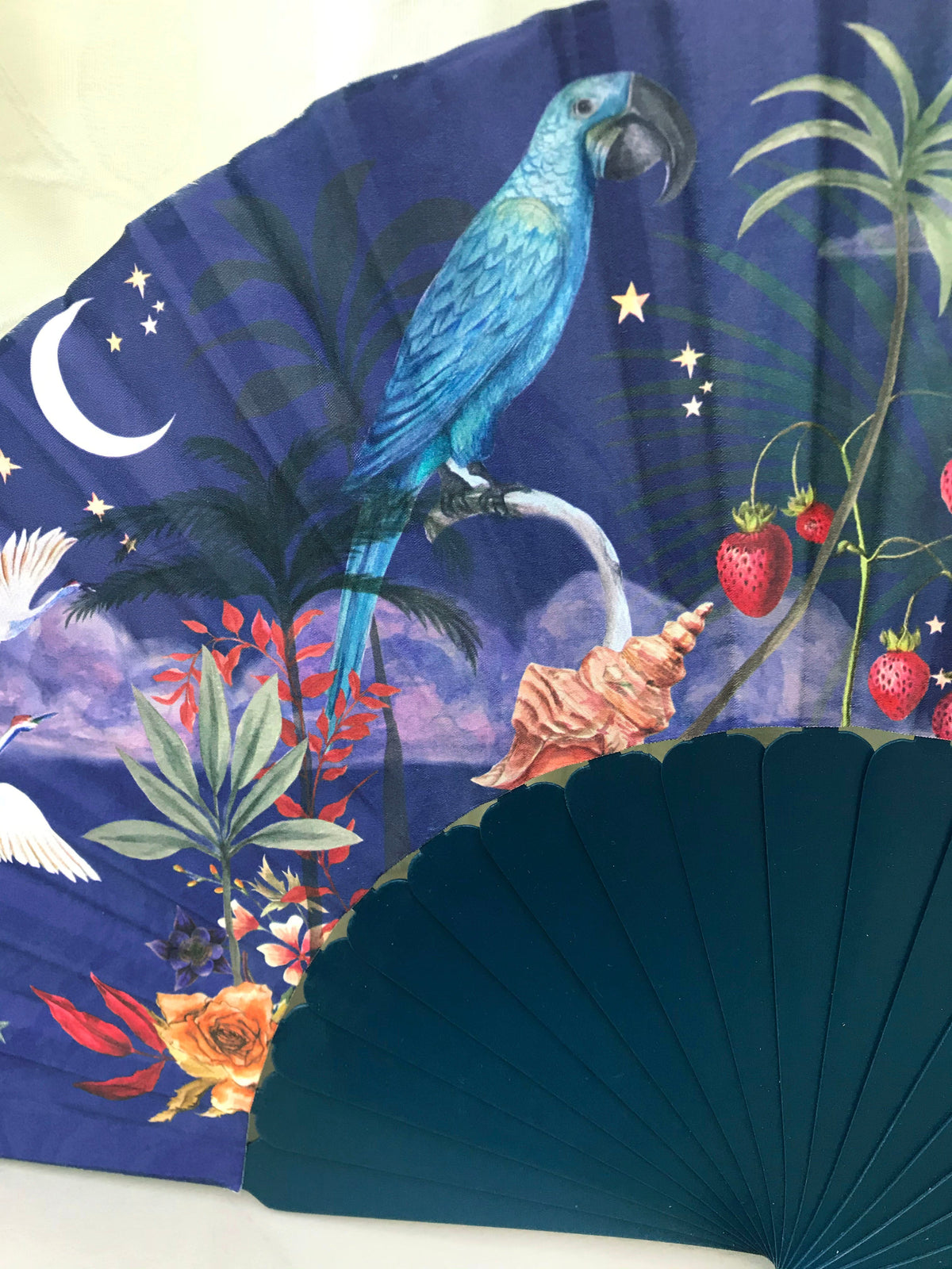 Wonderous Silk Fan with luxurious Gold tassel, part of the Mysa Collection